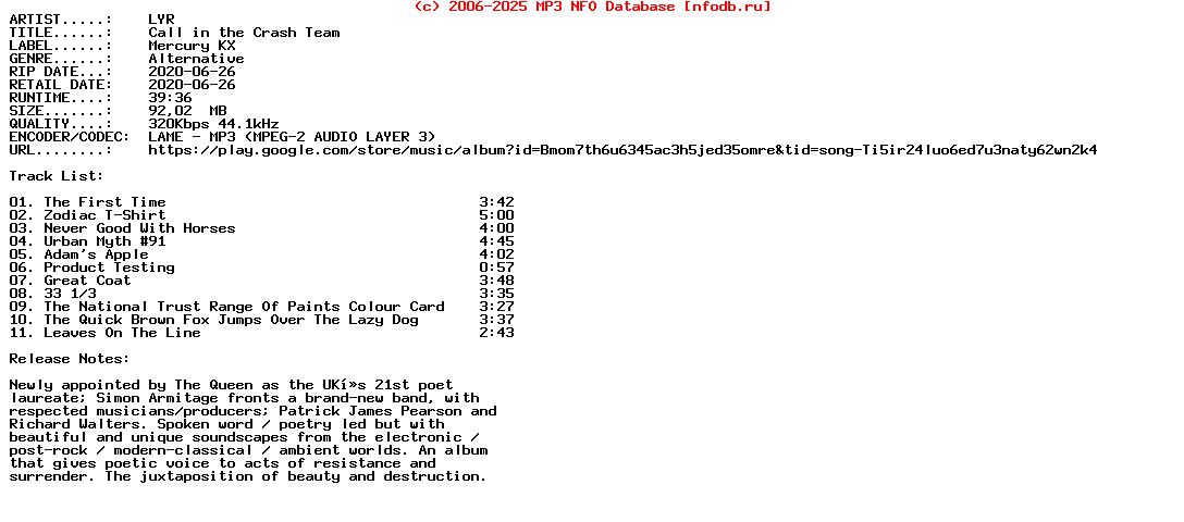 Lyr-Call_In_The_Crash_Team-2020