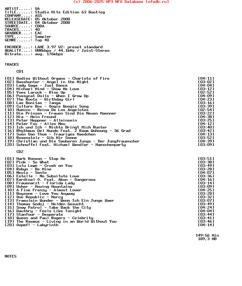 VA_-_Studio_Hits_Edition_63-2CD-Bootleg-2008