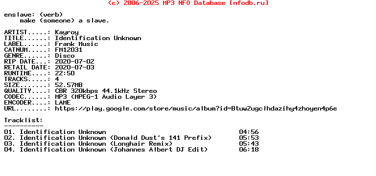Kayroy-Identification_Unknown-(FM12031)-WEB-2020