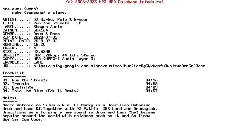 Dj_Marky_Pola_And_Bryson-Run_The_Streets_-_Ep-(SHA164)-WEB-2020