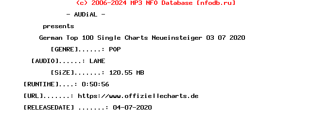 German_Top_100_Single_Charts_Neueinsteiger_03-07-2020-Audial_Int
