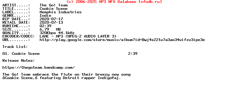 The_Go_Team-Cookie_Scene-Single-2020