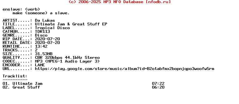 Da_Lukas-Ultimate_Jam_And_Great_Stuff_Ep-(TDR113)-WEB-2020