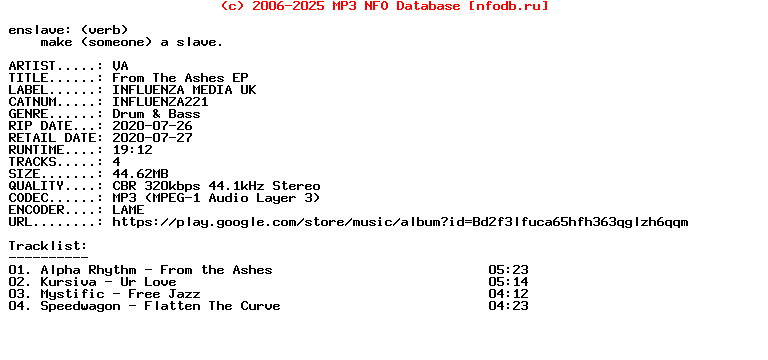 VA-From_The_Ashes_Ep-(INFLUENZA221)-WEB-2020