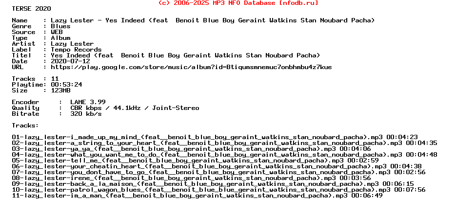 Lazy_Lester-Yes_Indeed_(FEAT__BENOIT_BLUE_BOY_GERAINT_WATKINS_STAN_NOUBARD_PACHA)-WEB-2020-Terse