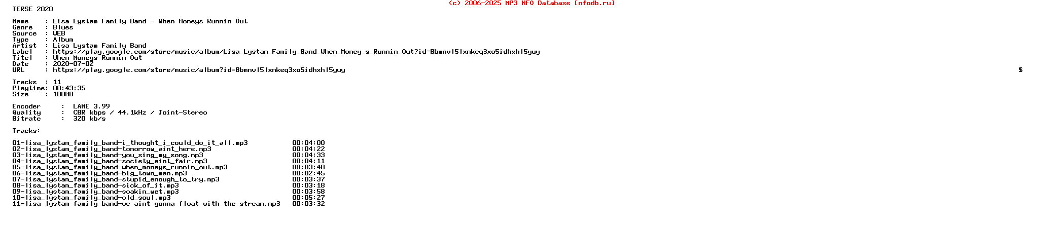 Lisa_Lystam_Family_Band-When_Moneys_Runnin_Out-WEB-2014-Terse