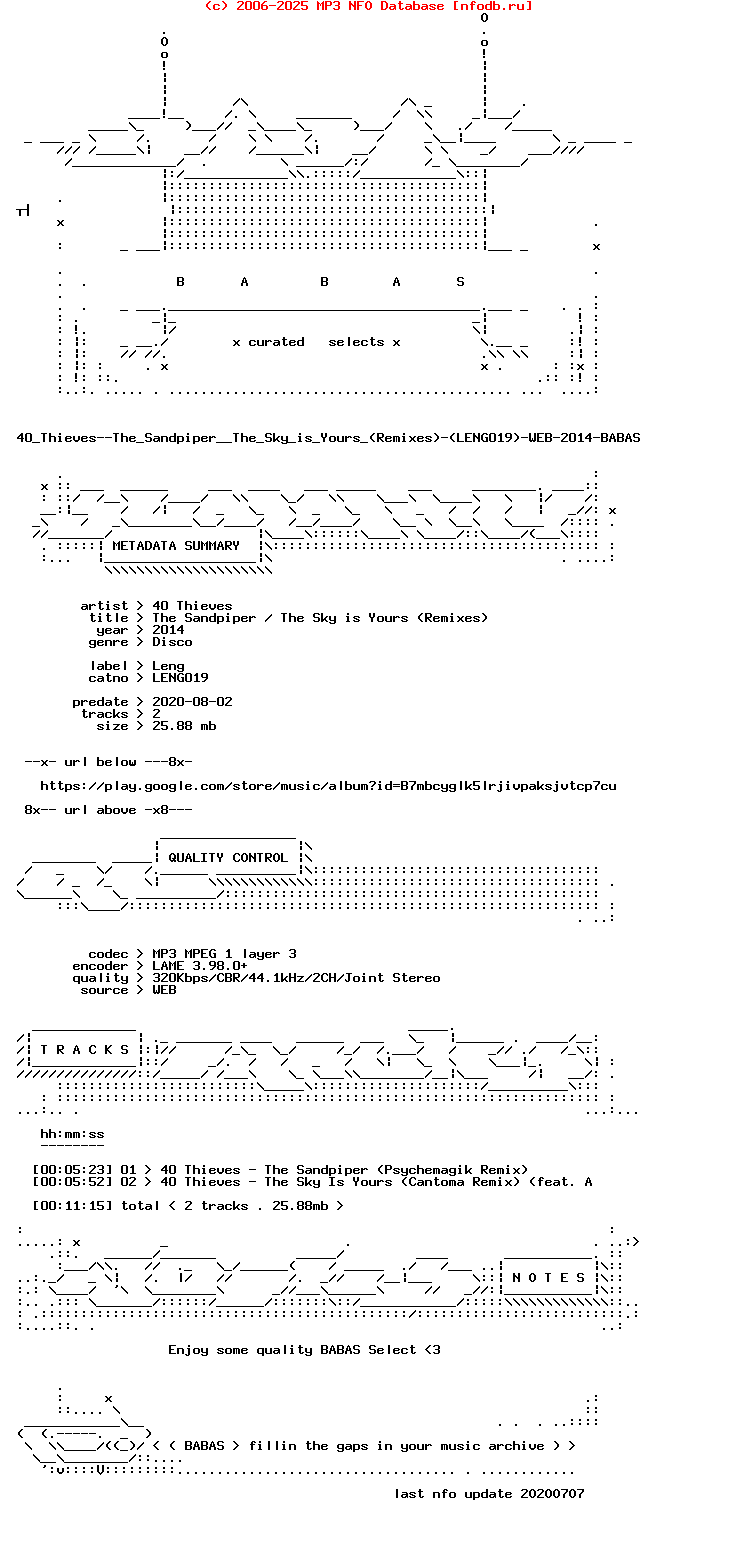 40_Thieves--The_Sandpiper__The_Sky_Is_Yours_(REMIXES)-(LENG019)-WEB-2014-BABAS