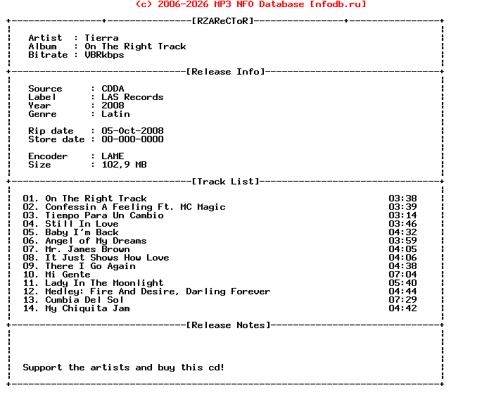 Tierra-On_The_Right_Track-2008
