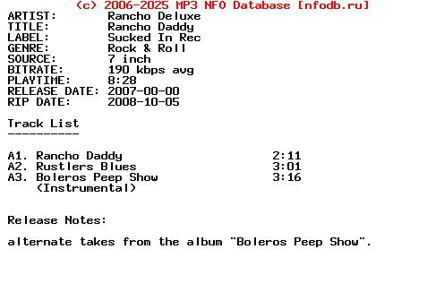 Rancho_Deluxe-Rancho_Daddy-7Inch-2007