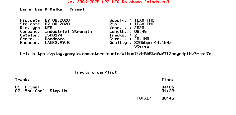 Lenny_Dee_And_Malke_-_Primal-(ISRD174)-WEB-2020-FMC