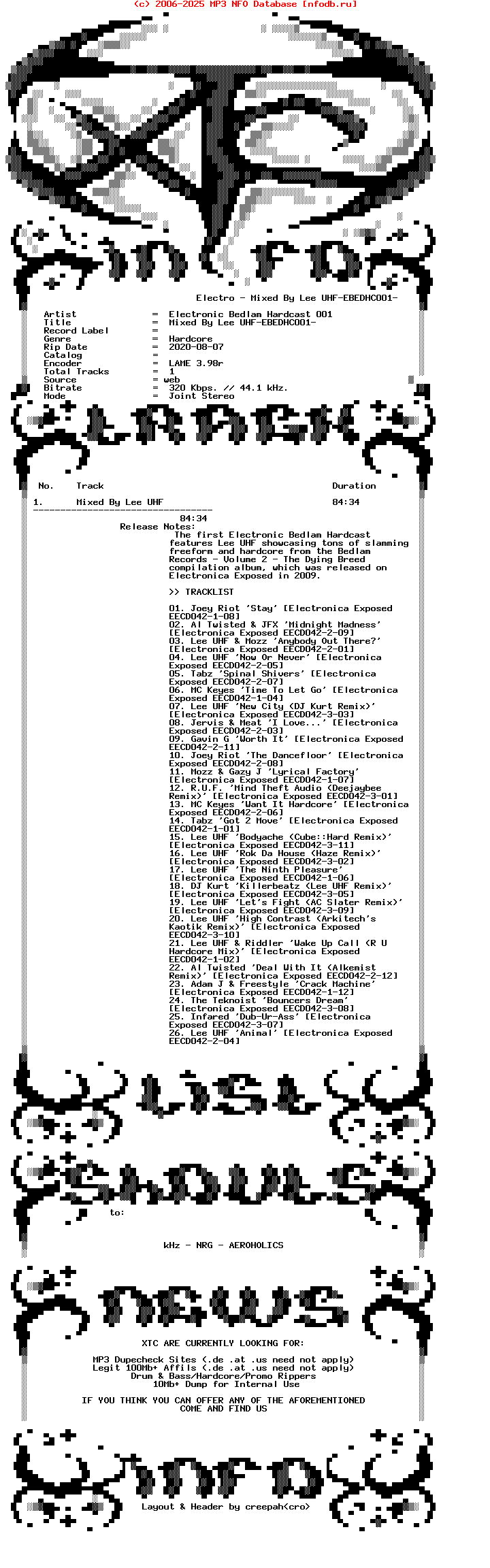 Electronic_Bedlam_Hardcast_001-Mixed_By_Lee_Uhf-Ebedhc001-2009-XTC