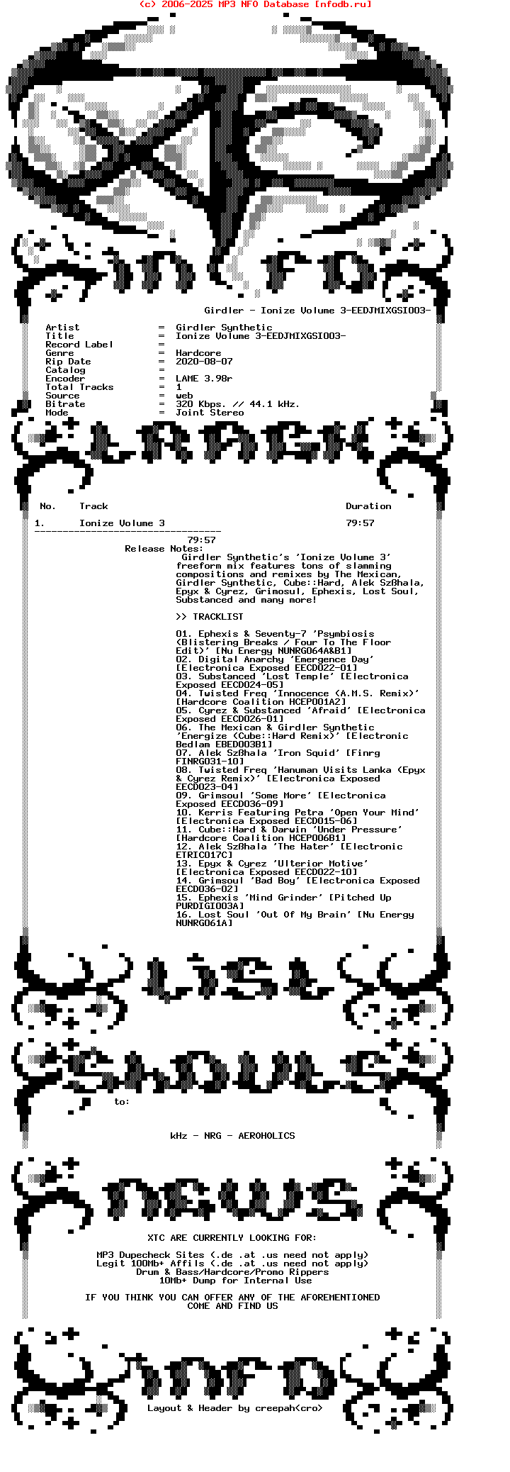 Girdler_Synthetic-Ionize_Vol_3-Eedjmixgsi003-2008-XTC