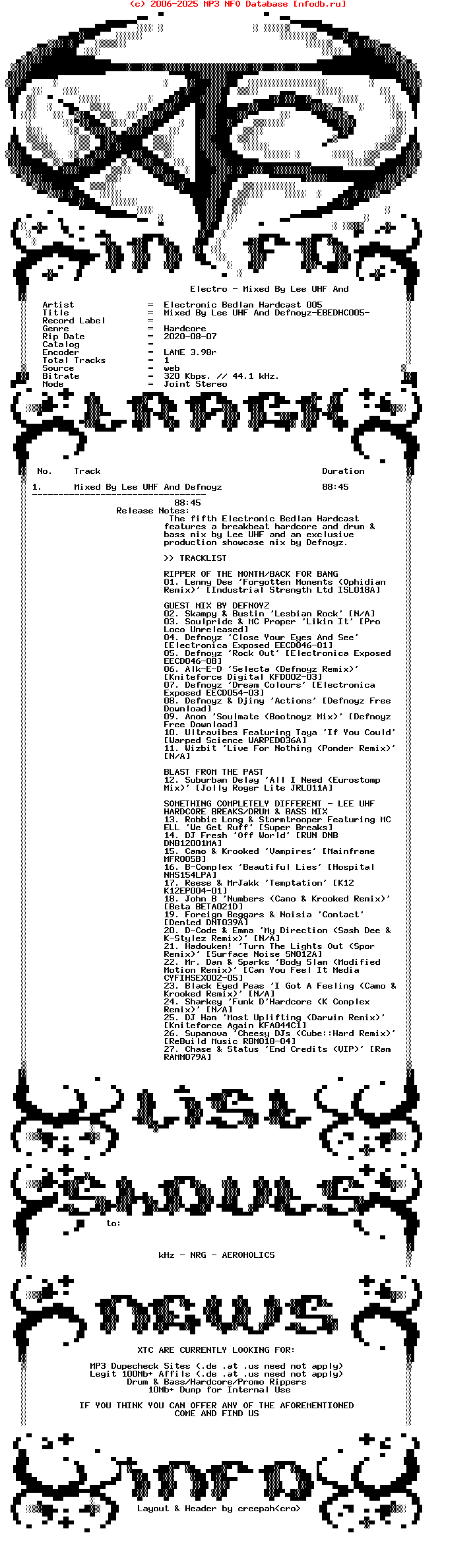 Electronic_Bedlam_Hardcast_005-Mixed_By_Lee_Uhf_And_Defnoyz-Ebedhc005-2009-XTC