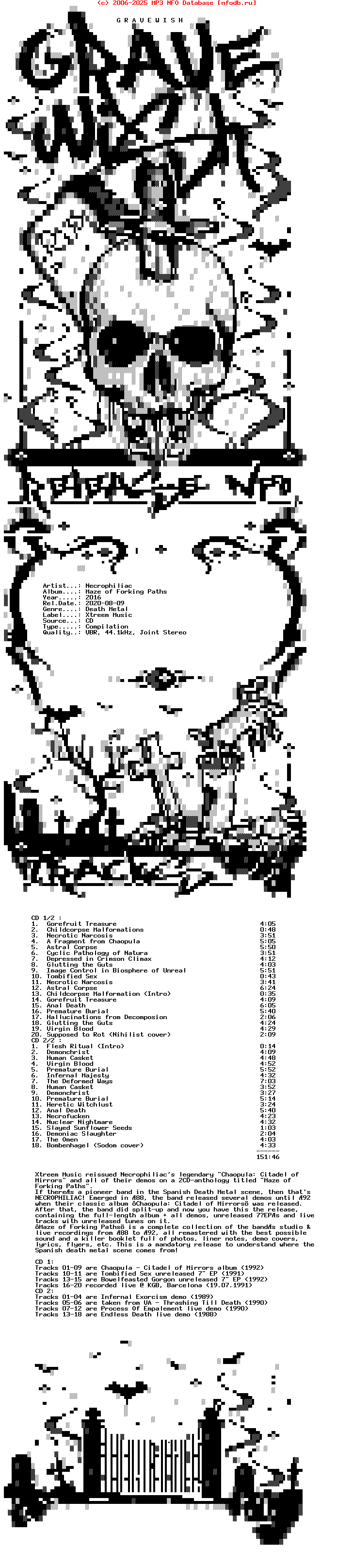 Necrophiliac-Maze_Of_Forking_Paths-2CD-2016