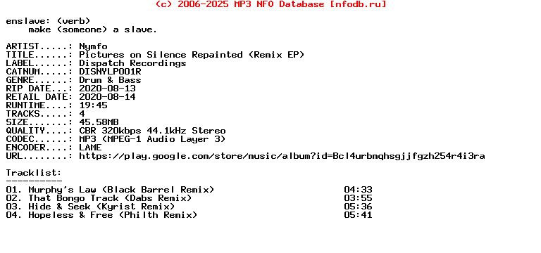Nymfo-Pictures_On_Silence_Repainted_(REMIX_EP)-(DISNYLP001R)-WEB-2020
