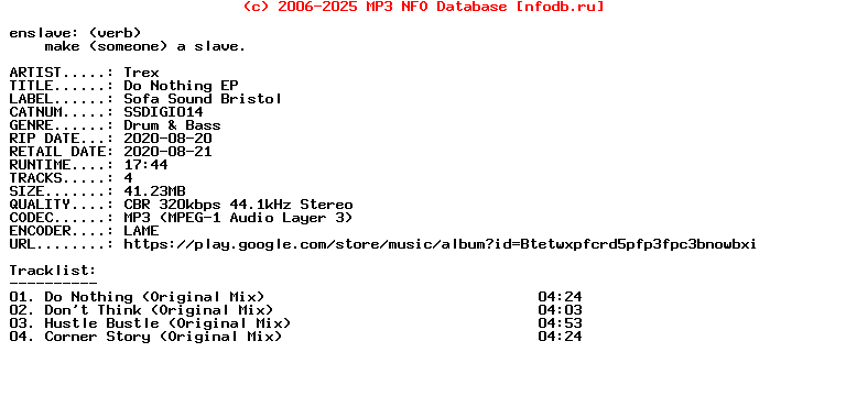 Trex-Do_Nothing_Ep-(SSDIGI014)-WEB-2020