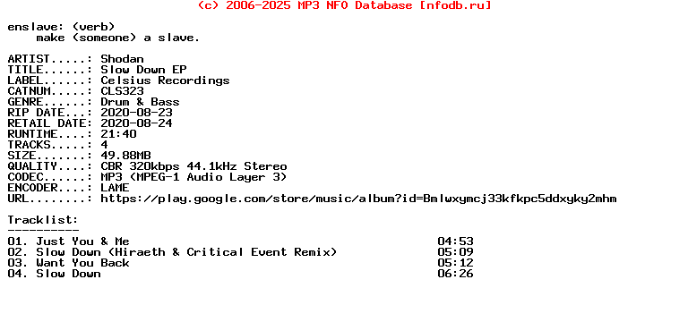 Shodan-Slow_Down_Ep-(CLS323)-WEB-2020