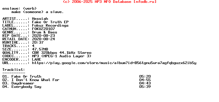 Messiah-Fake_Or_Truth_Ep-(FOKUZ20107)-WEB-2020
