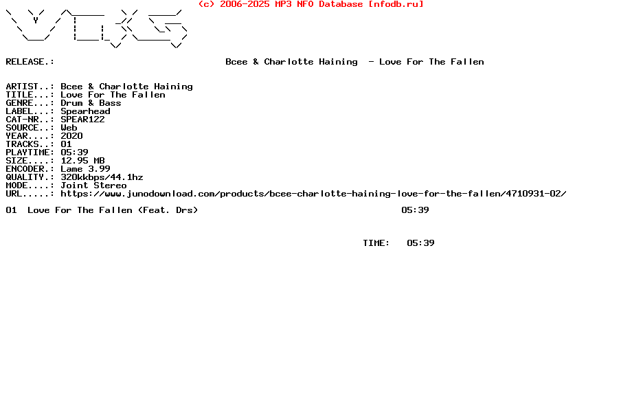Bcee_And_Charlotte_Haining-Love_For_The_Fallen-(SPEAR122)-Single-WEB-2020-Vrg