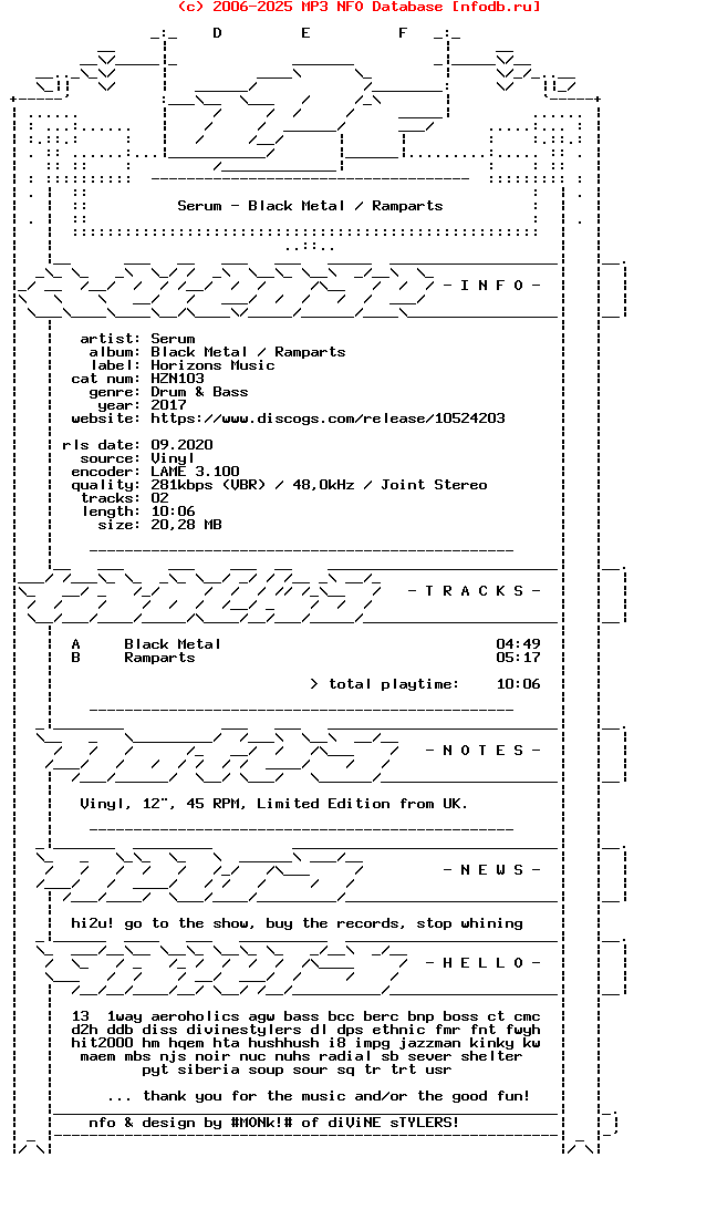 Serum-Black_Metal__Ramparts-(HZN103)-Limited_Edition-Vinyl-2017