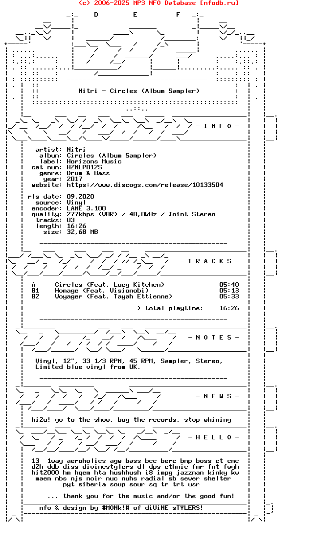 Nitri-Circles_Album_Sampler-(HZNLP012S)-Limited_Edition-Vinyl-2017