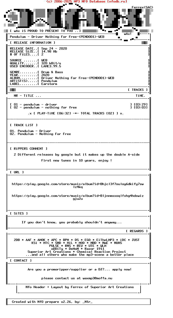 Pendulum-Driver_Nothing_For_Free-(PEND001)-WEB-2020