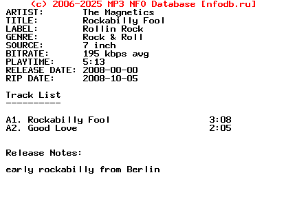 The_Magnetics-Rockabilly_Fool-7Inch-2008