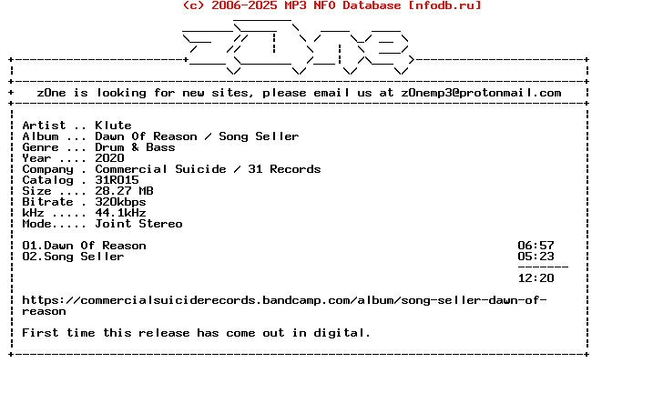 Klute-Dawn_Of_Reason_Song_Seller-31R015-WEB-2020-Z0Ne