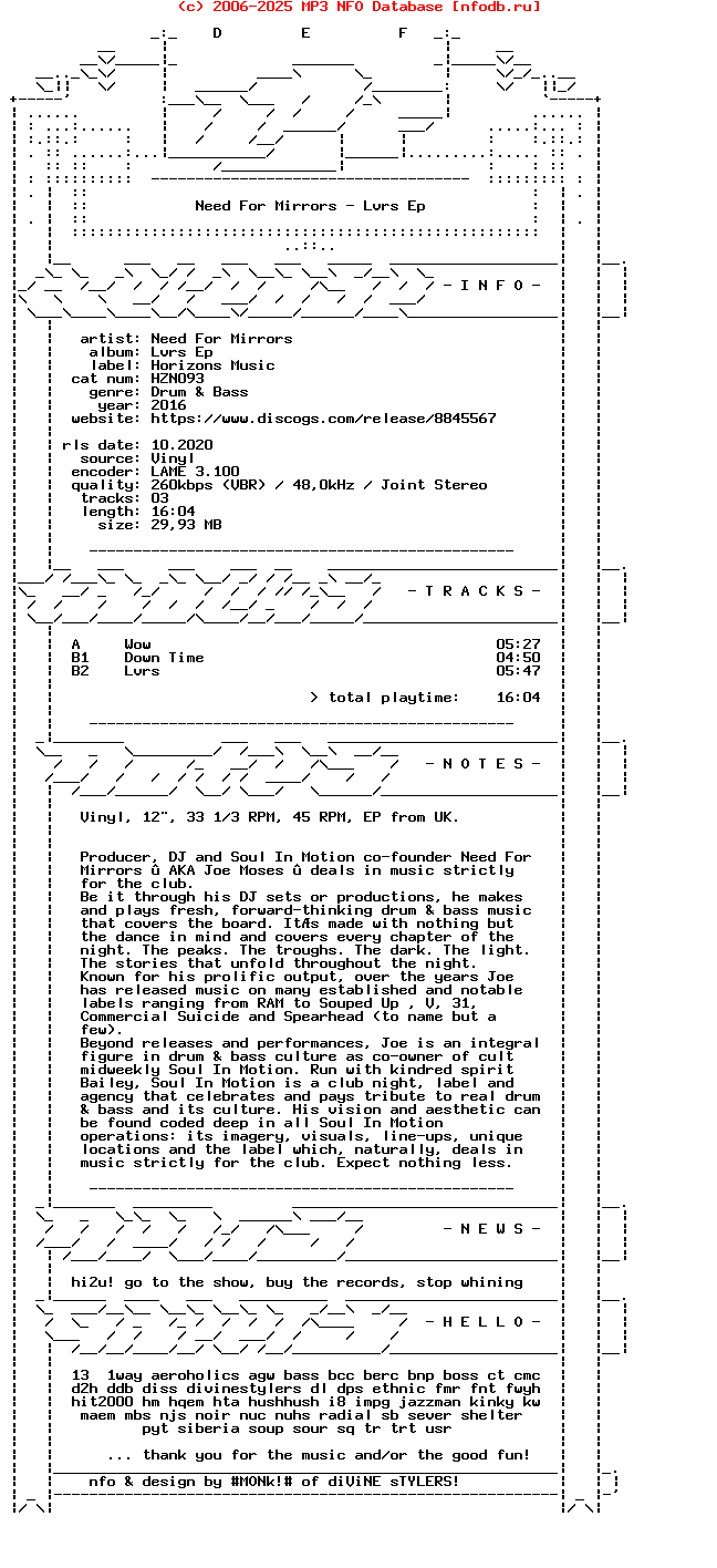 Need_For_Mirrors-Lvrs_Ep-(HZN093)-Vinyl-2016