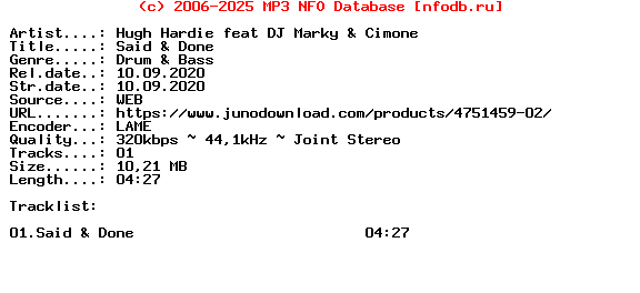 Hugh_Hardie_Feat_Dj_Marky_And_Cimone-Said_And_Done-(NHS404DD1)-Single-WEB-2020