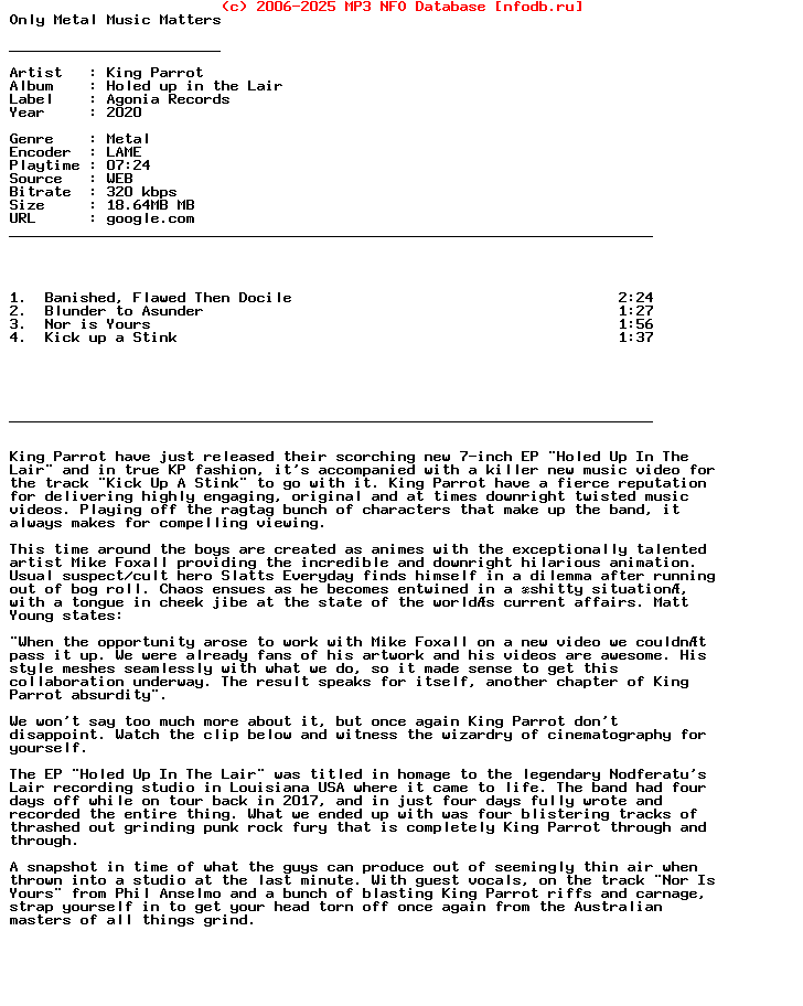 King_Parrot-Holed_Up_In_The_Lair-WEB-2020