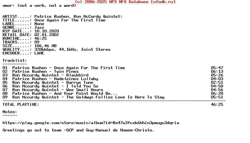 Patrice_Rushen_Ron_Mccurdy_Quintet-Once_Again_For_The_First_Time-WEB-2002