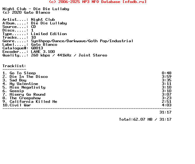 Night_Club-Die_Die_Lullaby-Limited_Edition-CD-2020