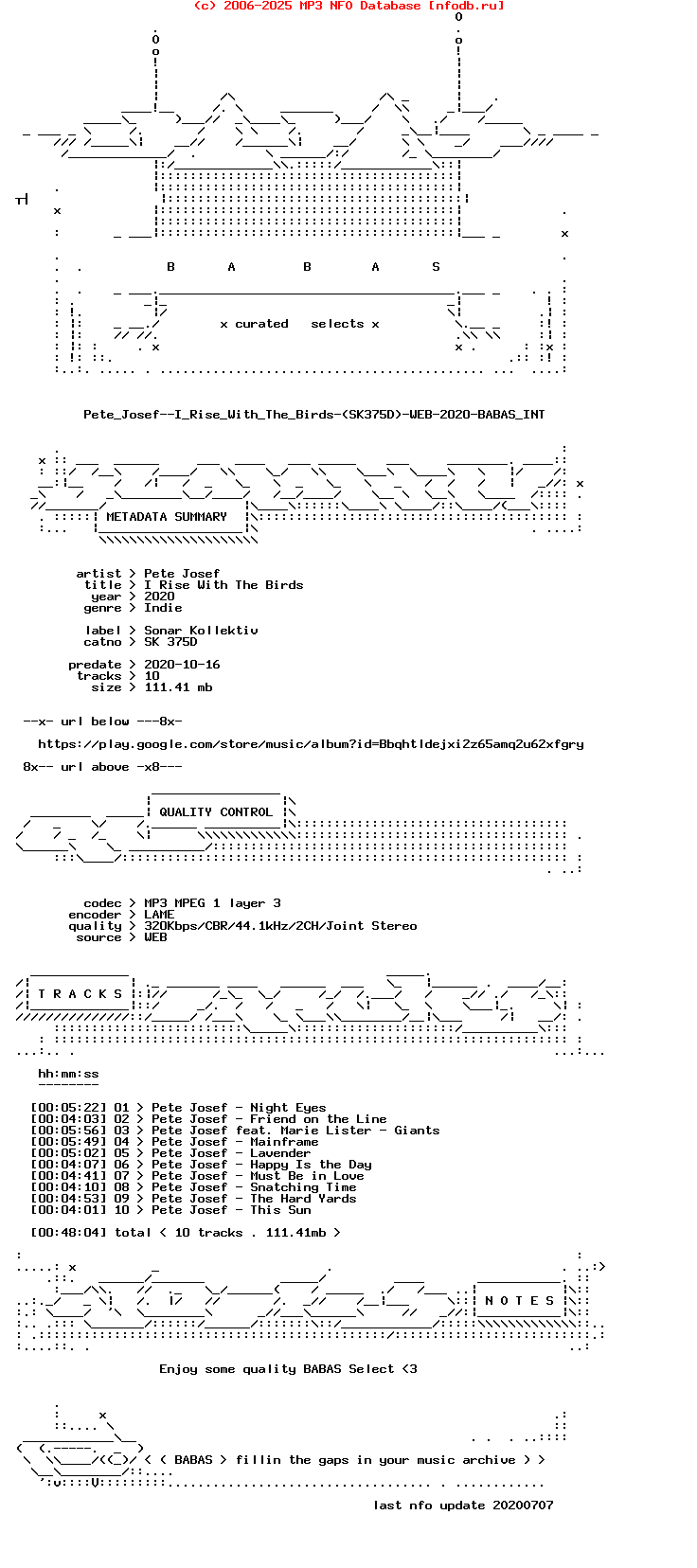 Pete_Josef--I_Rise_With_The_Birds-(SK375D)-WEB-2020-Babas_Int