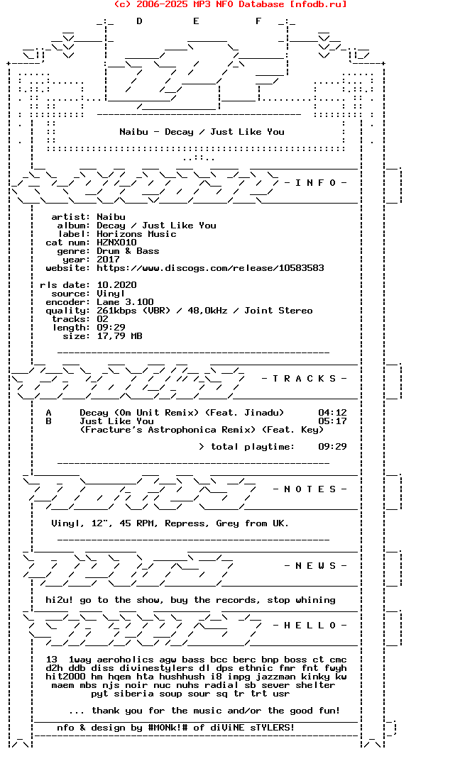 Naibu-Decay__Just_Like_You-(HZNX010)-Repress-Vinyl-2017