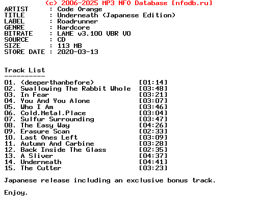 Code_Orange-Underneath-(JAPANESE_EDITION)-2020