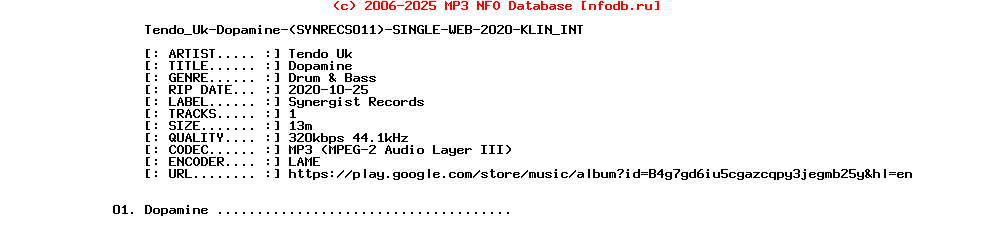 Tendo_Uk-Dopamine-(SYNRECS011)-Single-WEB-2020