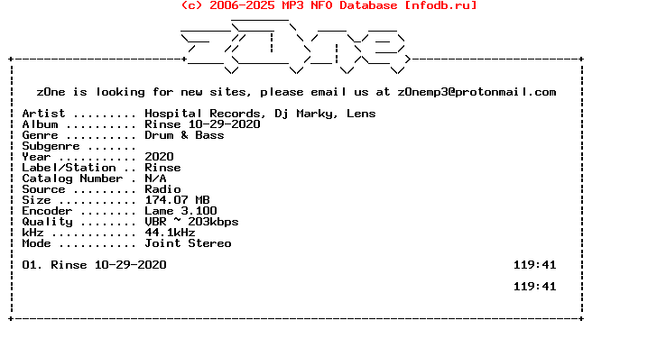 Hospital_Records_Dj_Marky_Lens-Rinse-FM-10-29-2020-Z0Ne