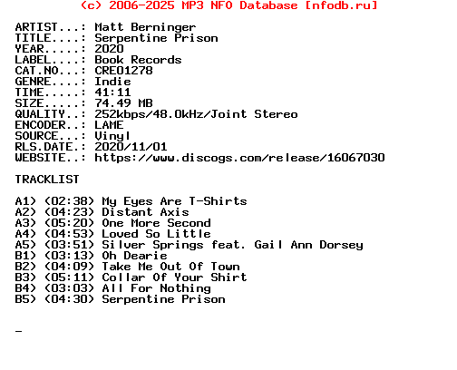 Matt_Berninger-Serpentine_Prison-Lp-2020