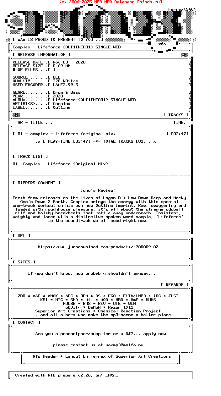 Complex-Lifeforce-(OUT1INE001)-Single-WEB-2020