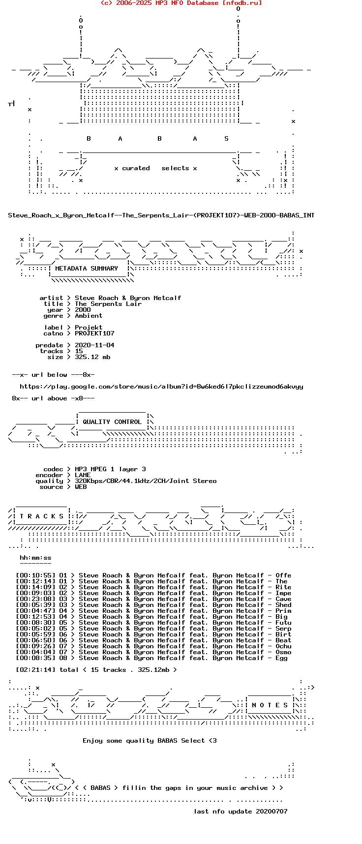 Steve_Roach_X_Byron_Metcalf--The_Serpents_Lair-(PROJEKT107)-WEB-2000-Babas_Int