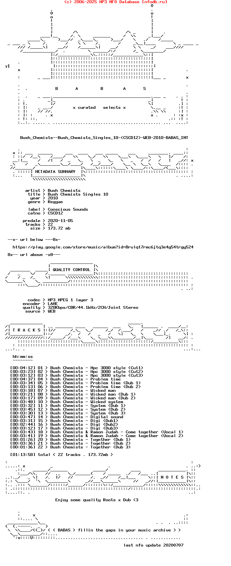 Bush_Chemists--Bush_Chemists_Singles_10-(CSCD12)-WEB-2010-Babas_Int