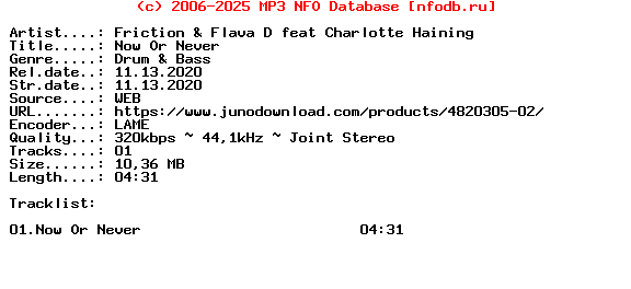 Friction_And_Flava_D_Feat_Charlotte_Haining-Now_Or_Never-(ELA054)-Single-WEB-2020