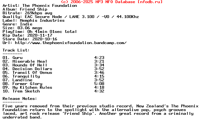 The_Phoenix_Foundation-Friend_Ship-2020