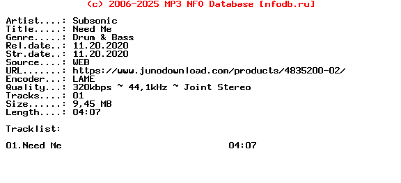 Subsonic-Need_Me-(ELA052)-Single-WEB-2020