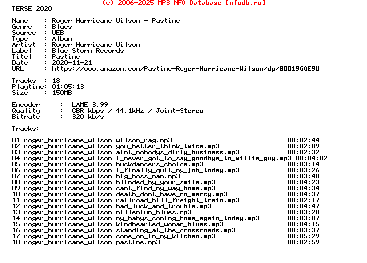 Roger_Hurricane_Wilson-Pastime-WEB-2002-Terse