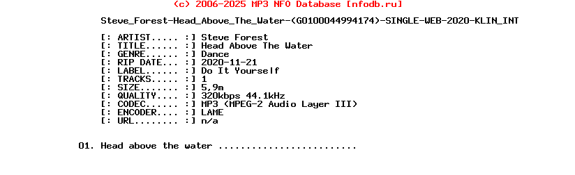 Steve_Forest-Head_Above_The_Water-(G0100044994174)-Single-WEB-2020