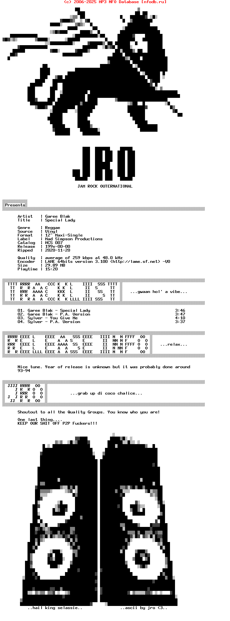 Garee_Blak-Special_Lady-VLS-199X-Jro