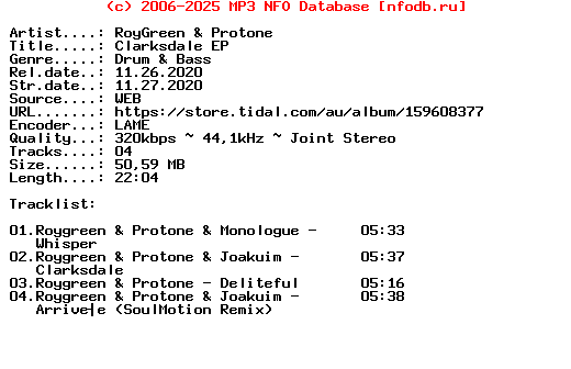 Roygreen_And_Protone-Clarksdale_Ep-(SPEAR135)-WEB-2020