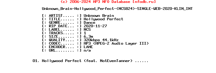 Unknown_Brain-Hollywood_Perfect-(NCS824)-Single-WEB-2020